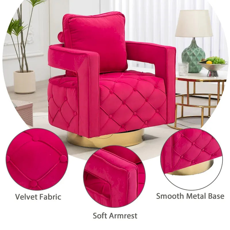 Fabric pull buckle living room rotating leisure chair, reception and negotiation chair