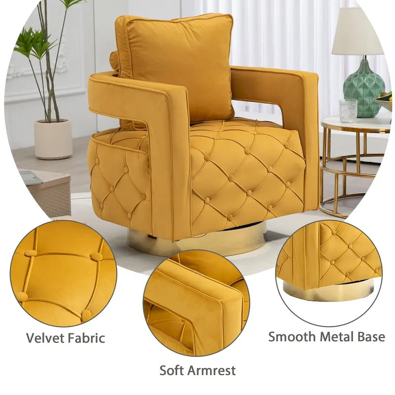 Fabric pull buckle living room rotating leisure chair, reception and negotiation chair