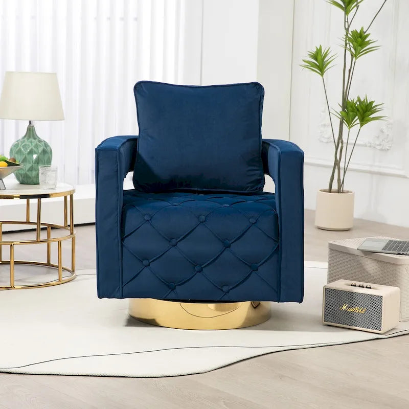 Fabric pull buckle living room rotating leisure chair, reception and negotiation chair