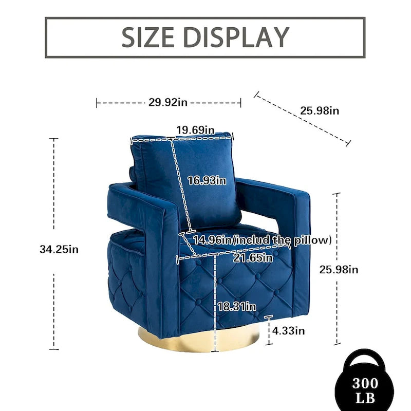 Fabric pull buckle living room rotating leisure chair, reception and negotiation chair