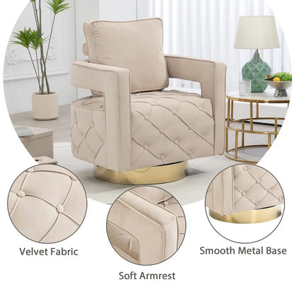 Fabric pull buckle living room rotating leisure chair, reception and negotiation chair