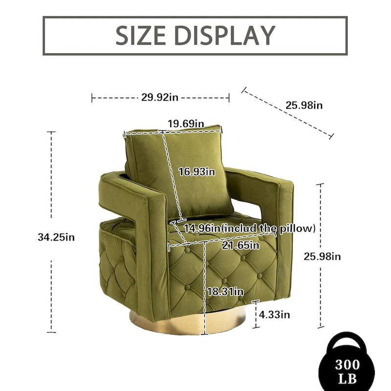 Fabric pull buckle living room rotating leisure chair, reception and negotiation chair