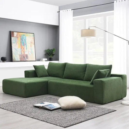 109*68 L-Shape Modular Sectional Living Room Sofa Set Couch Upholstered Sleeper Sofa Free Combination