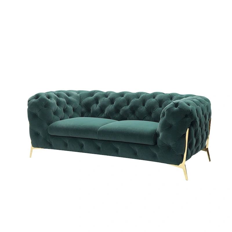 Divani Casa Sheila Transitional Emerald Green Fabric Loveseat