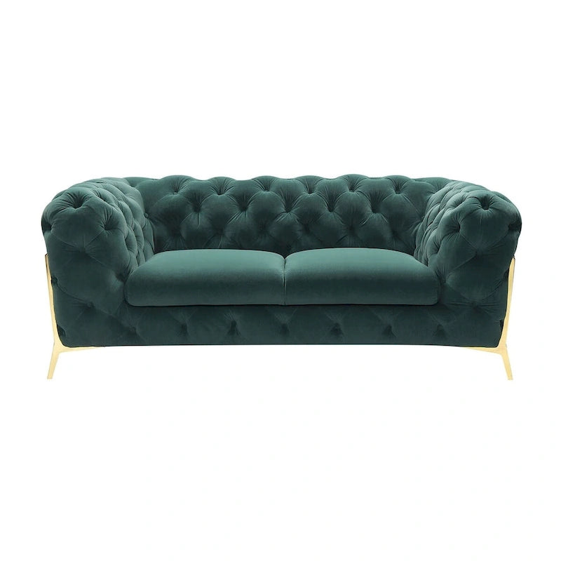 Divani Casa Sheila Transitional Emerald Green Fabric Loveseat