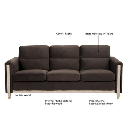 Comfortable Solid Wood Three-seater Sofa