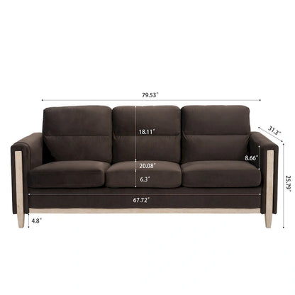 Comfortable Solid Wood Three-seater Sofa