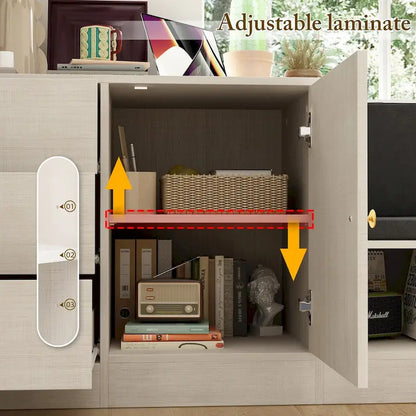 White Shoe Storage Bench with Cushioned Seat and Adjustable Shelves