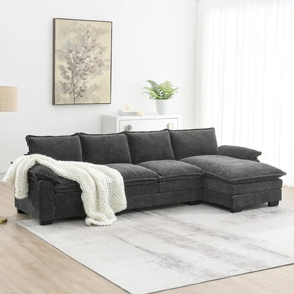 Modern L-shaped Cloud Sofa with Chaise Lounge