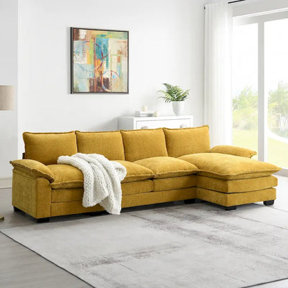 Modern L-shaped Cloud Sofa with Chaise Lounge