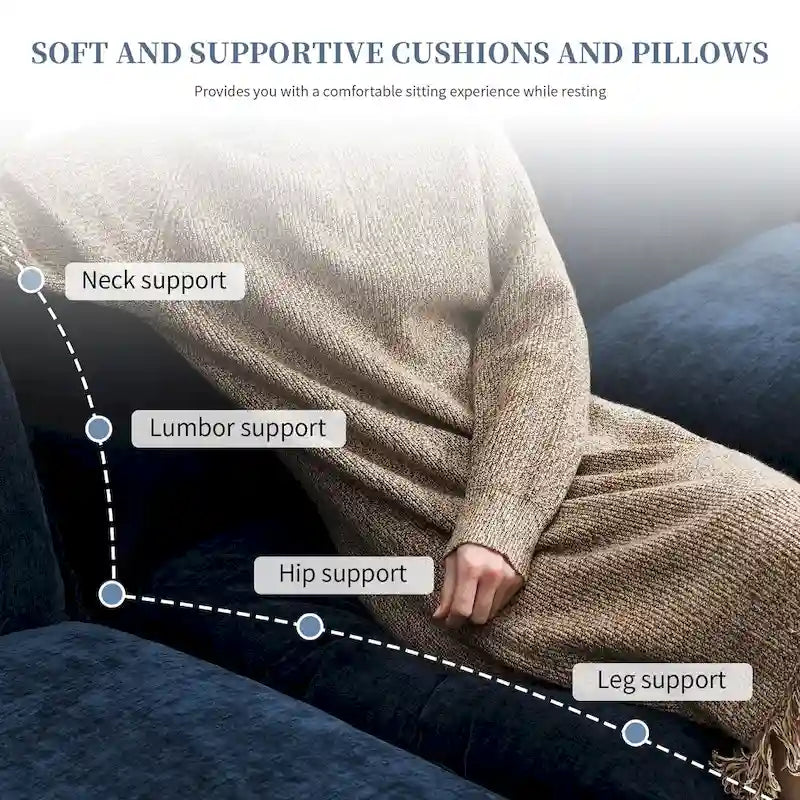 Modern L-shaped Cloud Sofa with Chaise Lounge