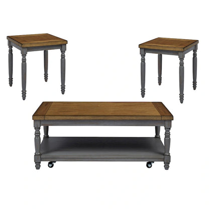 Grayton Lane 3 Pack (Cocktail & 2 End Tables) - end:21x21x24h