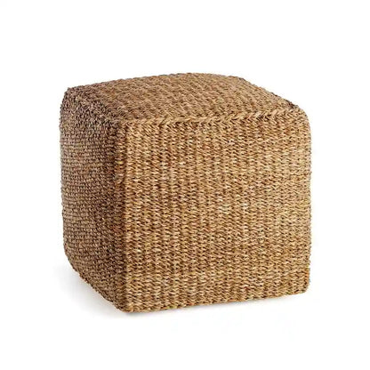 Coastal Seagrass Square Pouf