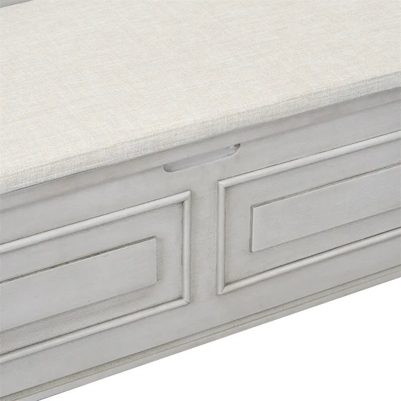 Solid wood Entryway Multifunctional Storage Bench with Safety Hinge