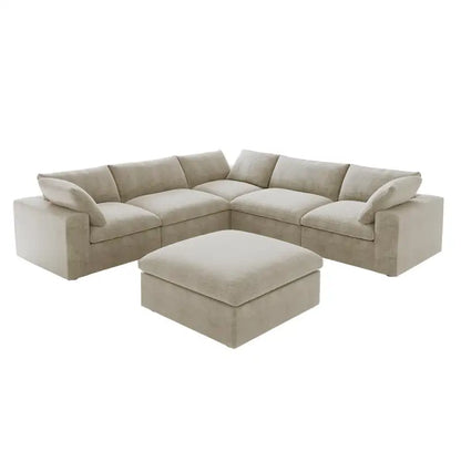 V Shape Cloud Couches for Living Room, Modular Convertible Sectional Sofa Couch, Couch Cushion Covers Removable