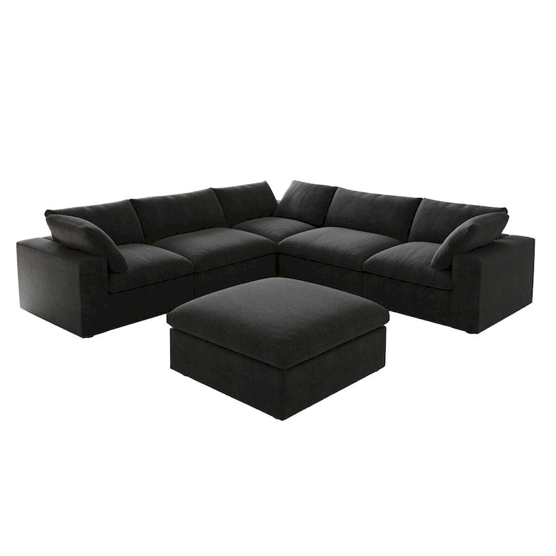 V Shape Cloud Couches for Living Room, Modular Convertible Sectional Sofa Couch, Couch Cushion Covers Removable