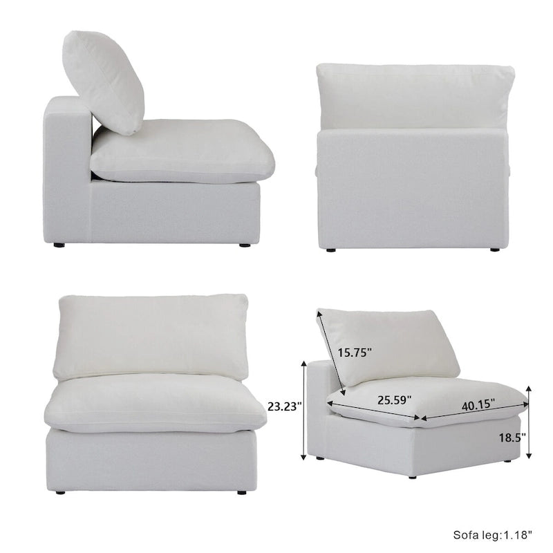 V Shape Cloud Couches for Living Room, Modular Convertible Sectional Sofa Couch, Couch Cushion Covers Removable