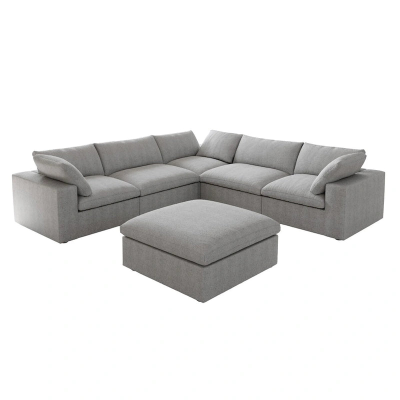 V Shape Cloud Couches for Living Room, Modular Convertible Sectional Sofa Couch, Couch Cushion Covers Removable
