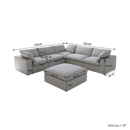 V Shape Cloud Couches for Living Room, Modular Convertible Sectional Sofa Couch, Couch Cushion Covers Removable