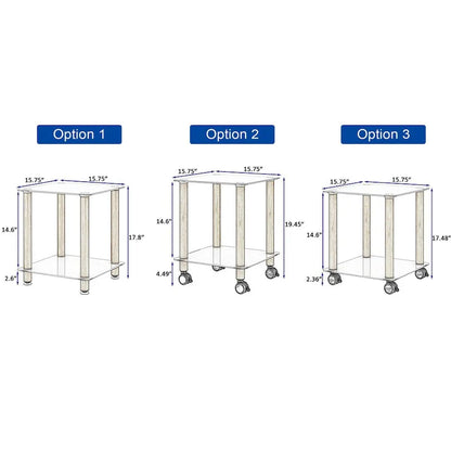 Modern 2-Tier Space End Table, Sofa Table, Side Table with Storage Shelve