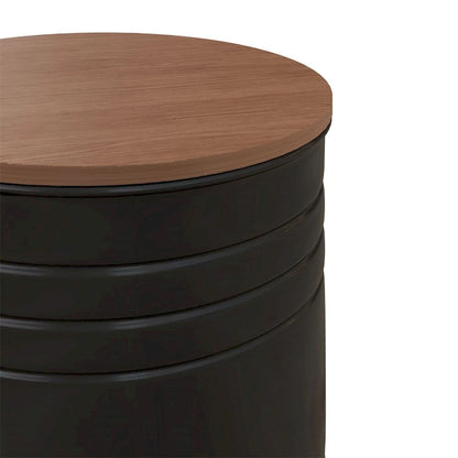 Metal Nesting Storage End Tables with Wood Lids (Set of 2)