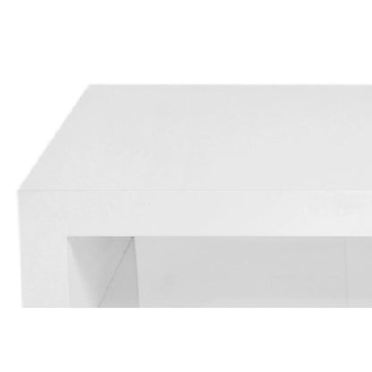 Jack 2 Piece Coffee Table Set, 2 Tiers, Tempered Glass, White Lacquer
