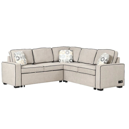L-Shaped Reversible Chaise Sectional Sofa Pull Out Sofa Bed