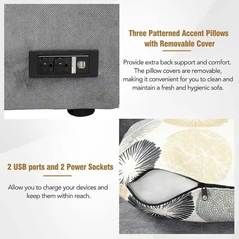 L-Shaped Reversible Chaise Sectional Sofa Pull Out Sofa Bed