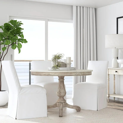 Danielle 44 Round Pedestal Marble Dining Table