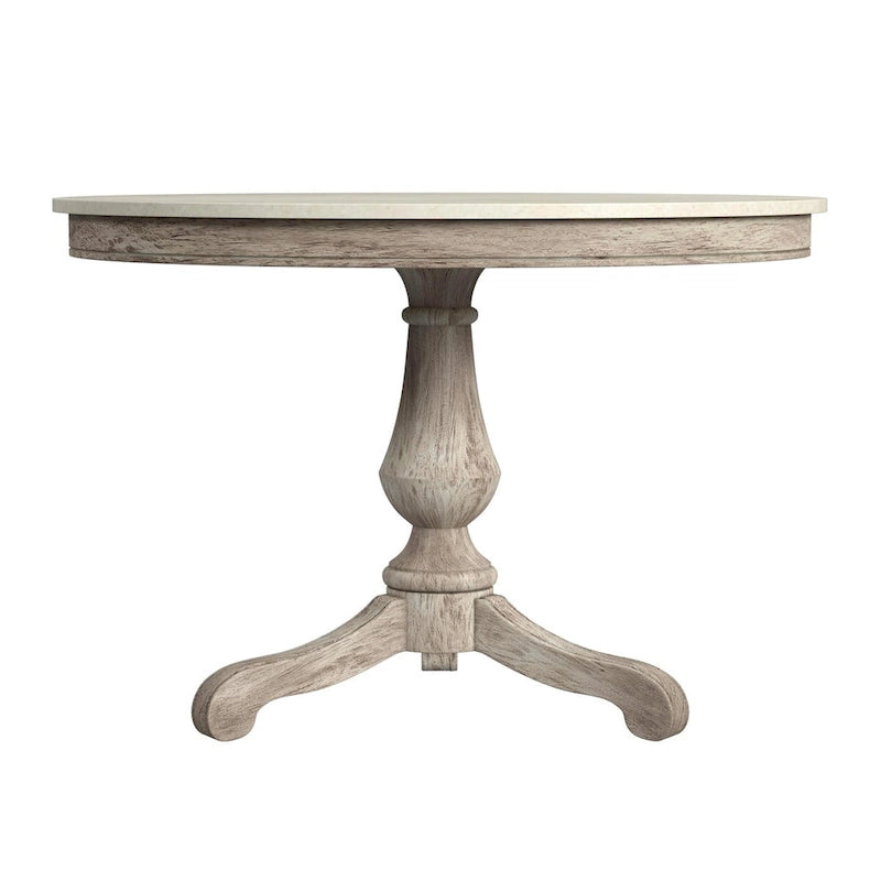 Danielle 44 Round Pedestal Marble Dining Table