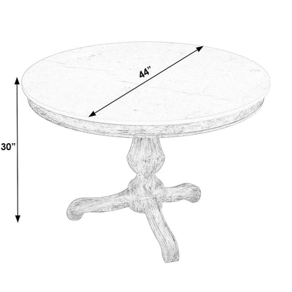 Danielle 44 Round Pedestal Marble Dining Table