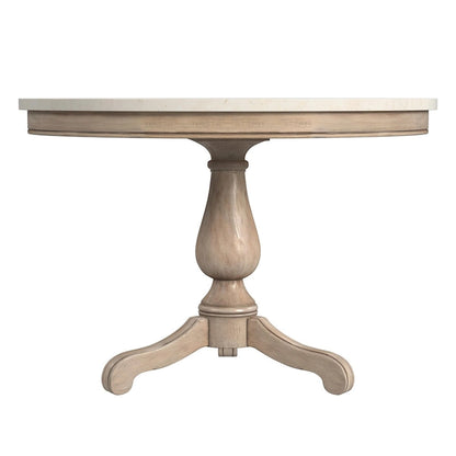 Danielle 44 Round Pedestal Marble Dining Table
