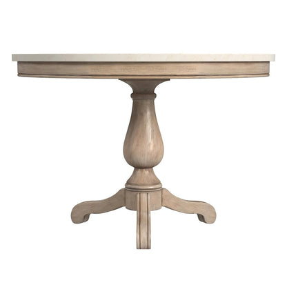 Danielle 44 Round Pedestal Marble Dining Table
