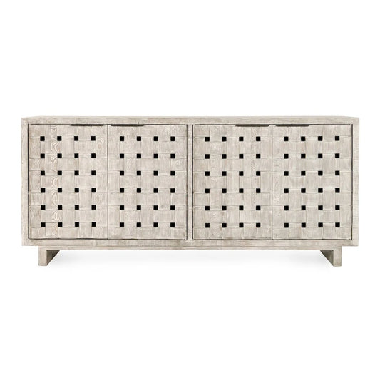 Classic Home Bast 4-Door Reclaimed Pine Wood Buffet Sideboard
