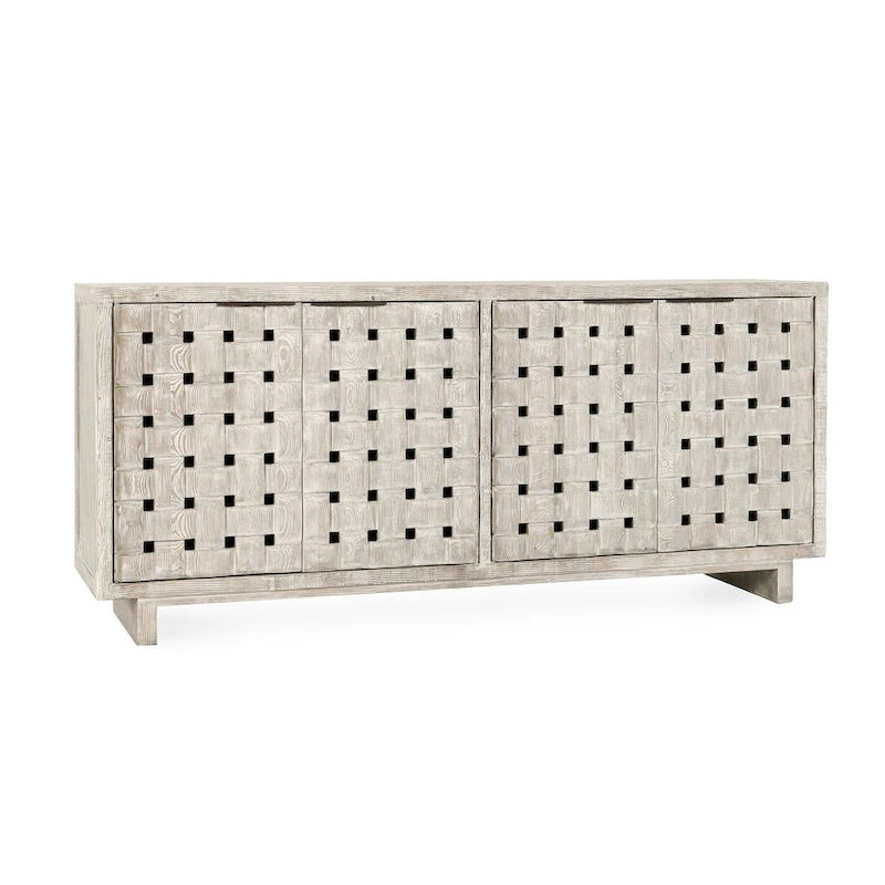 Classic Home Bast 4-Door Reclaimed Pine Wood Buffet Sideboard