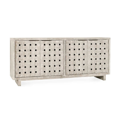 Classic Home Bast 4-Door Reclaimed Pine Wood Buffet Sideboard