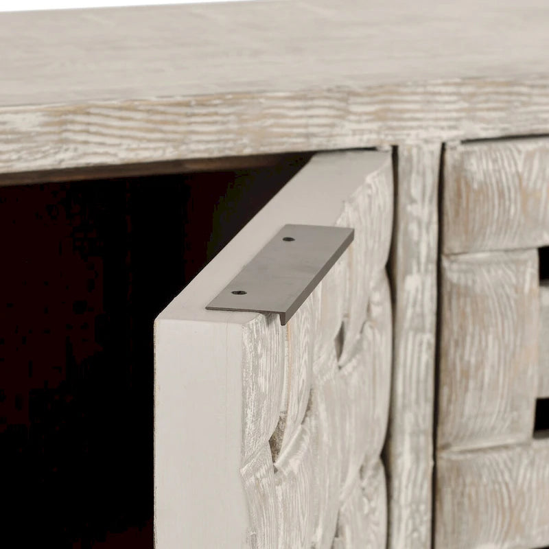 Classic Home Bast 4-Door Reclaimed Pine Wood Buffet Sideboard