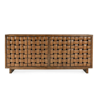 Classic Home Bast 4-Door Reclaimed Pine Wood Buffet Sideboard