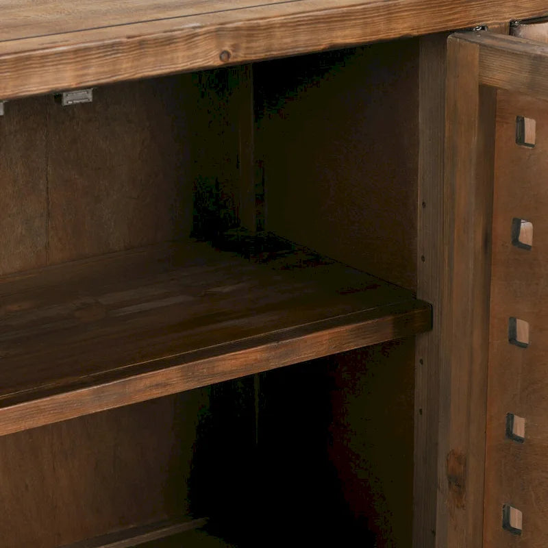 Classic Home Bast 4-Door Reclaimed Pine Wood Buffet Sideboard