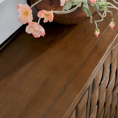 Classic Home Bast 4-Door Reclaimed Pine Wood Buffet Sideboard