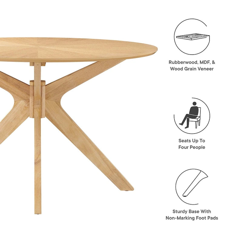 Crossroads 47 Round Wood Dining Table