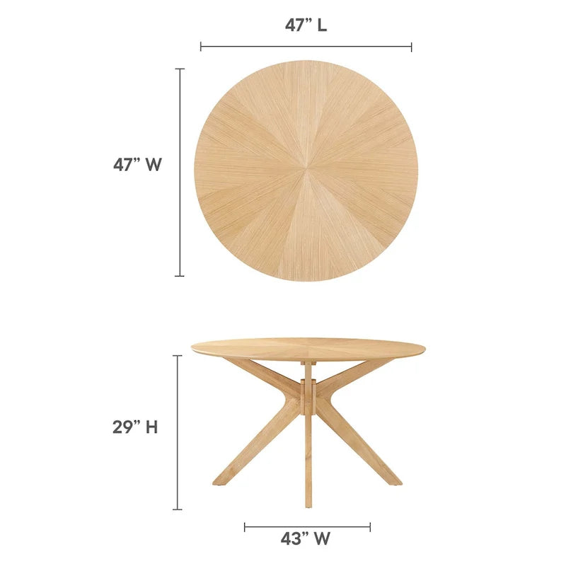 Crossroads 47 Round Wood Dining Table