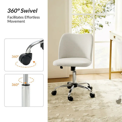 Sergio Modern Armless Office Chair with Mental Leg by HULALA HOME