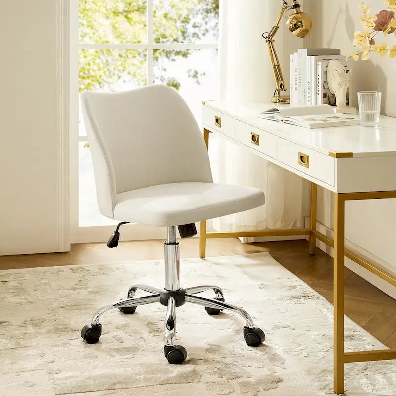 Sergio Modern Armless Office Chair with Mental Leg by HULALA HOME