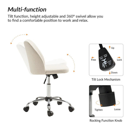 Sergio Modern Armless Office Chair with Mental Leg by HULALA HOME