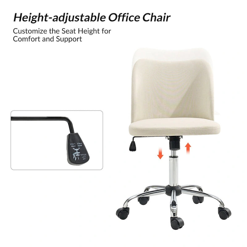 Sergio Modern Armless Office Chair with Mental Leg by HULALA HOME