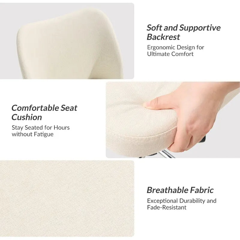 Sergio Modern Armless Office Chair with Mental Leg by HULALA HOME