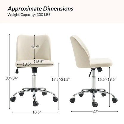 Sergio Modern Armless Office Chair with Mental Leg by HULALA HOME