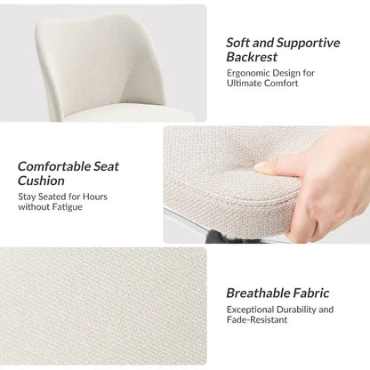 Sergio Modern Armless Office Chair with Mental Leg by HULALA HOME