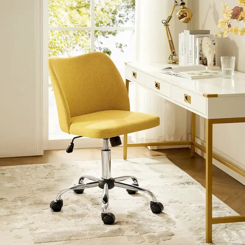 Sergio Modern Armless Office Chair with Mental Leg by HULALA HOME